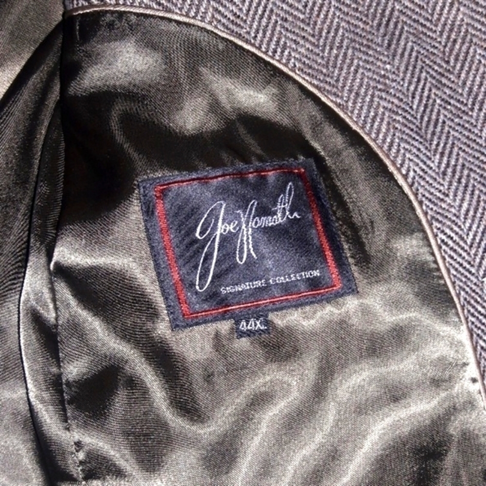 JOE NAMATH Signature Collection Brown Herringbone Blazer, 44 - Picture 4 of 7